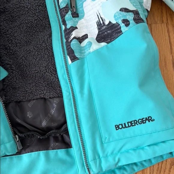 Boulder Gear Kids' Teal Camo Jacket - Picture 5 of 7
